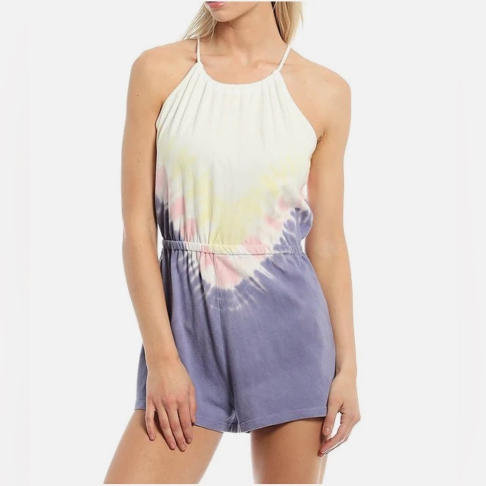 WILDFOX 'Edelweiss' NWT Sleeveless Tie-Dye Cotton Shorts Romper, Size M